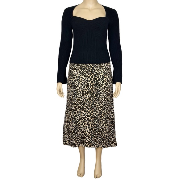 REFORMATION Glenna Ribbed Cashmere Sweater, Black, 2X - Picture 7 of 9